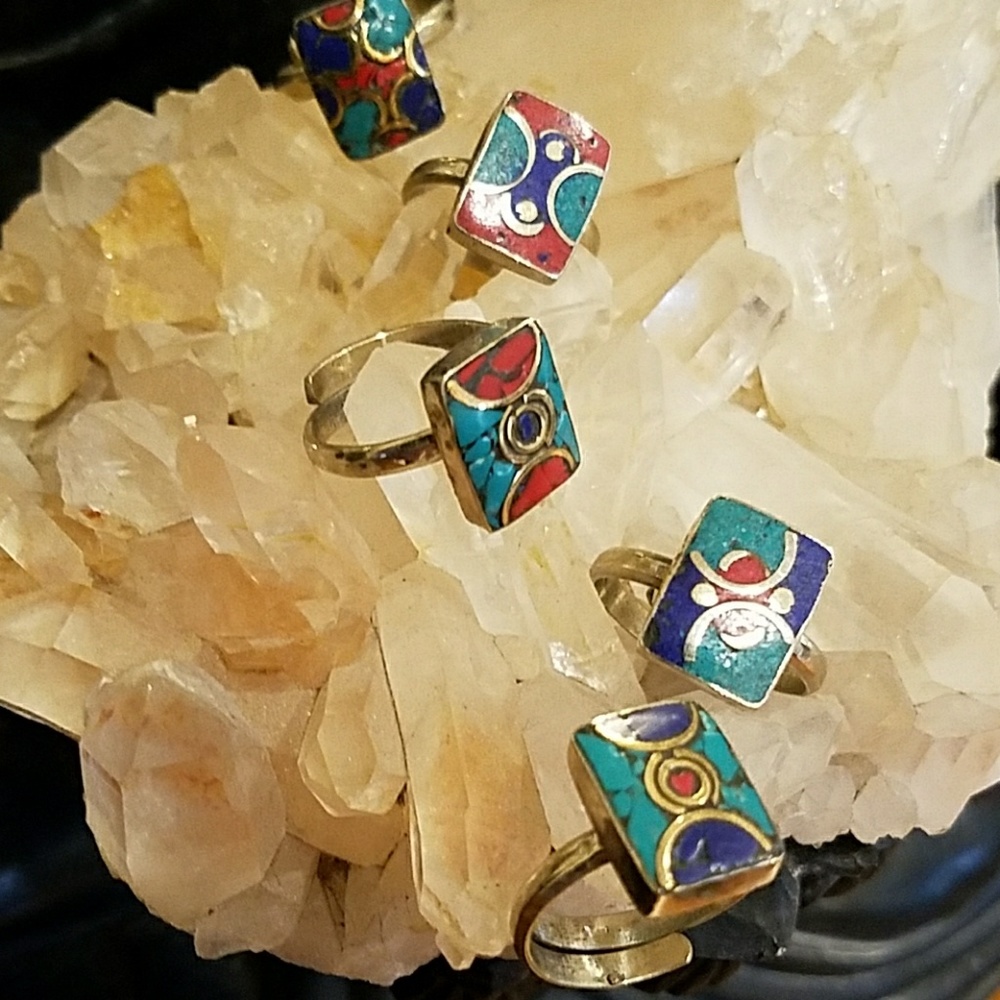 Inlayed Tibeten Ring